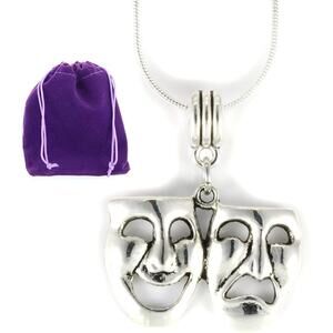 Thespian Necklace - Theater Jewelry Drama Masks Jewelry